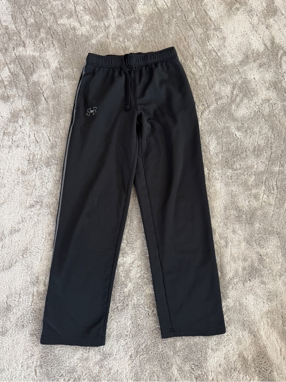 Under Armour Black & Grey Stripe Track Pants